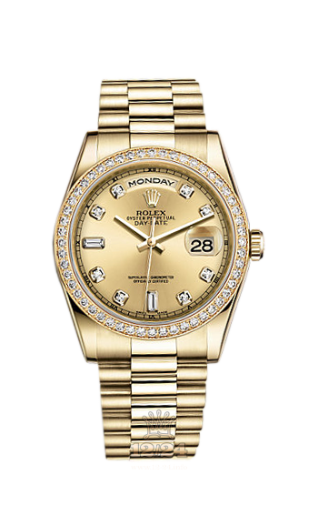 Rolex Day-Date Watch 118348-0018 36 mm Yellow gold Case Golden Dial