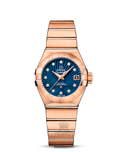 Omega Constellation Watch 123.50.27.20.53.001 27 mm Pink gold Case Dark blue Dial