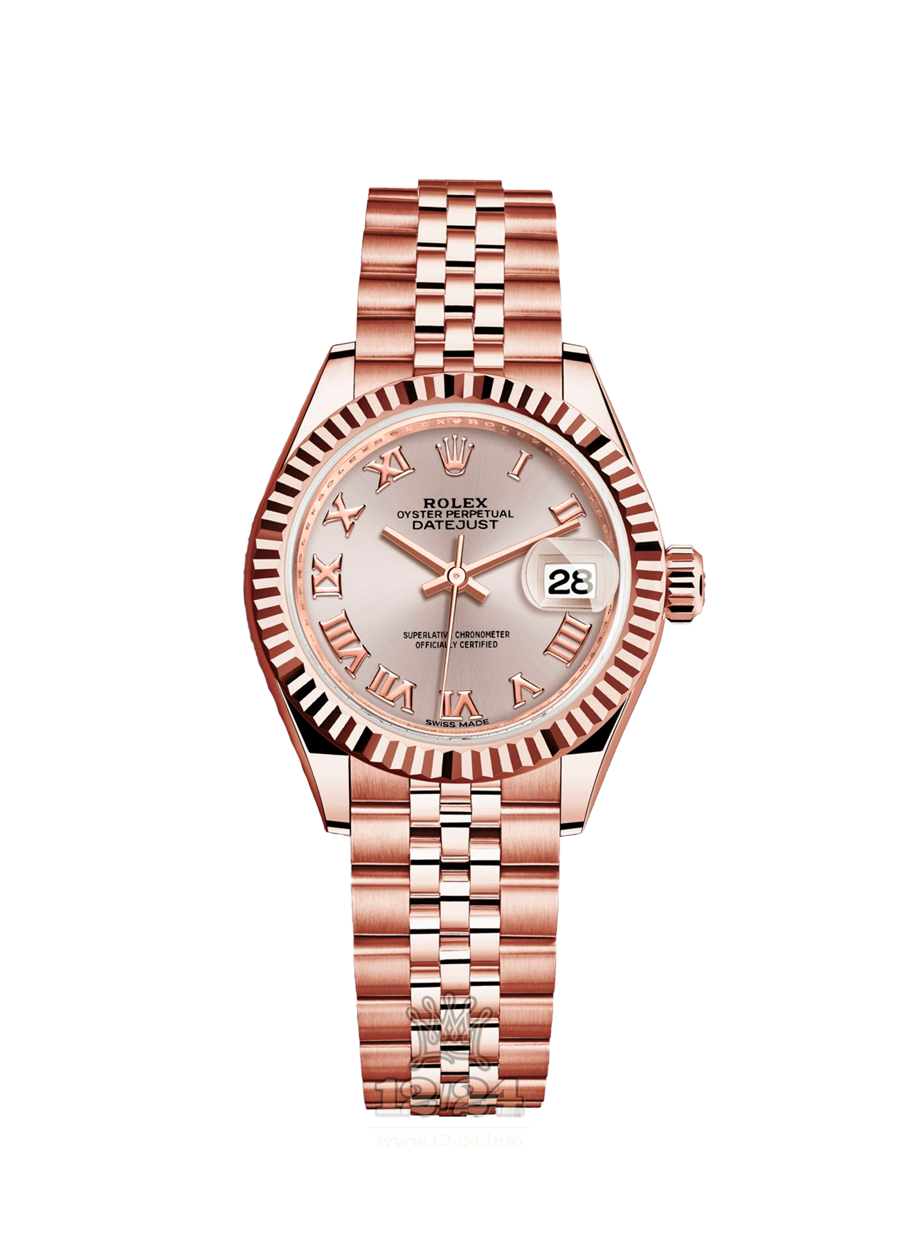 Rolex Datejust Watch 279175-0012 28 mm Pink gold Case Silver Pink Dial