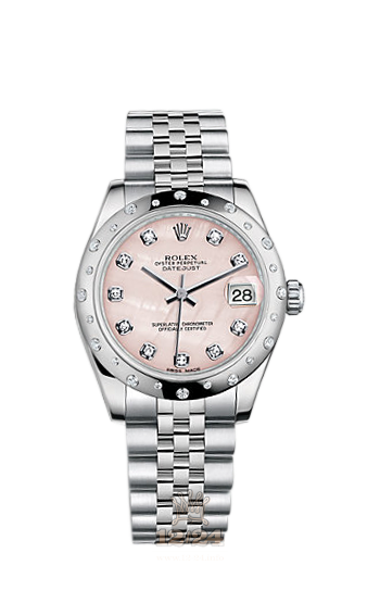Rolex Lady-Datejust Watch 178344-0018 31 mm Steel / White gold Case Pink Dial