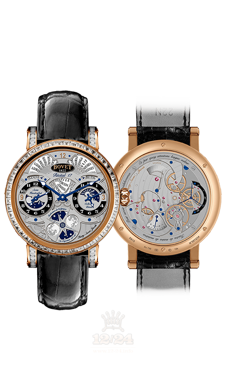 Bovet Dimier Watch R170003-SB123 45 mm Pink gold Case Black Dial