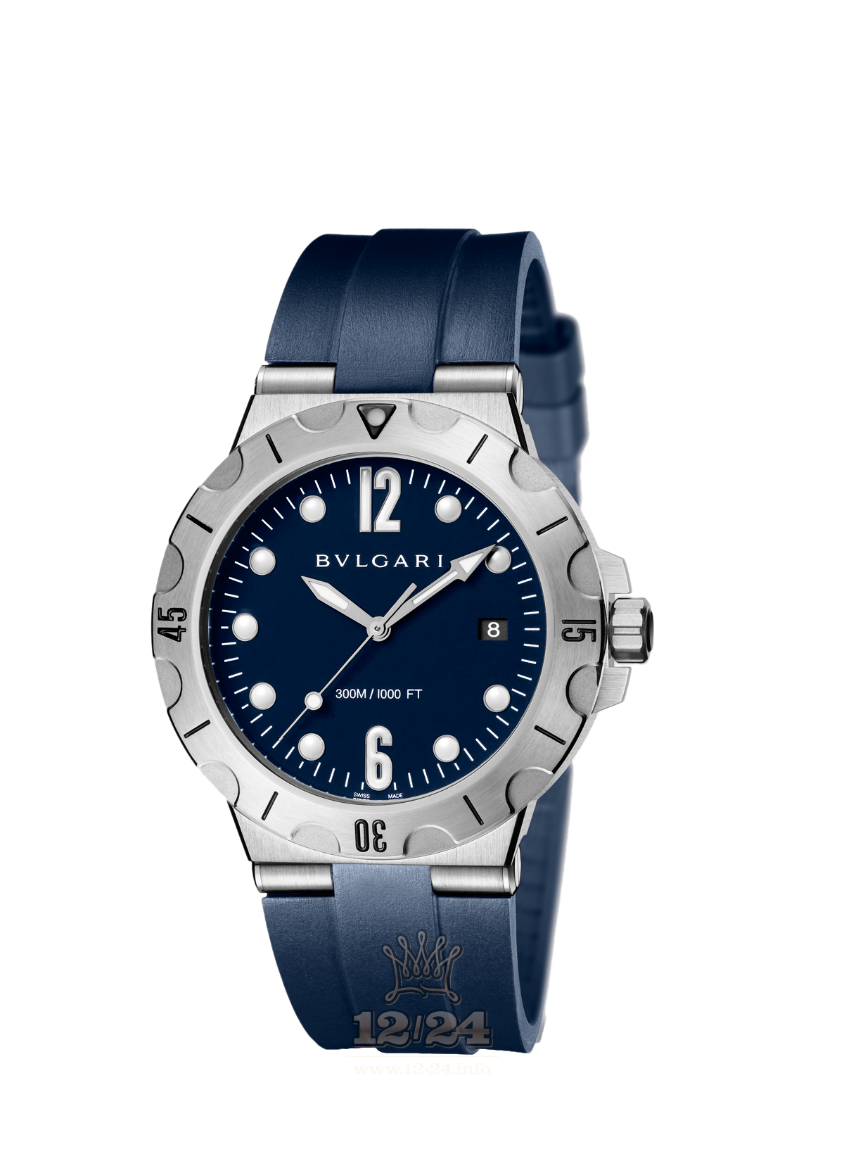 Bvlgari Diagono Watch 102504 DP41C3SVSD 41 mm Stainless steel Case Dark blue Dial