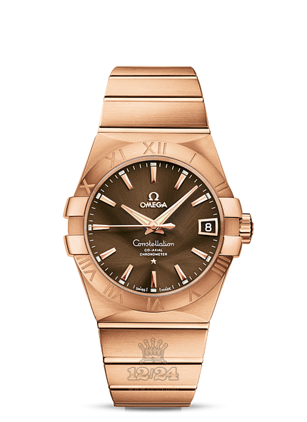 Omega Constellation Watch 123.50.38.21.13.001 38 mm Pink gold Case Brown (chocolate) Dial