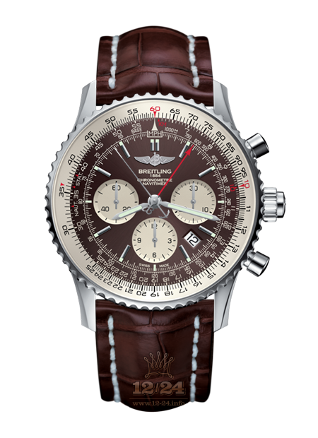 Breitling Navitimer Watch AB031021.Q615.756P.A20BA.1 45 mm Stainless steel Case White Brown (chocolate) Dial