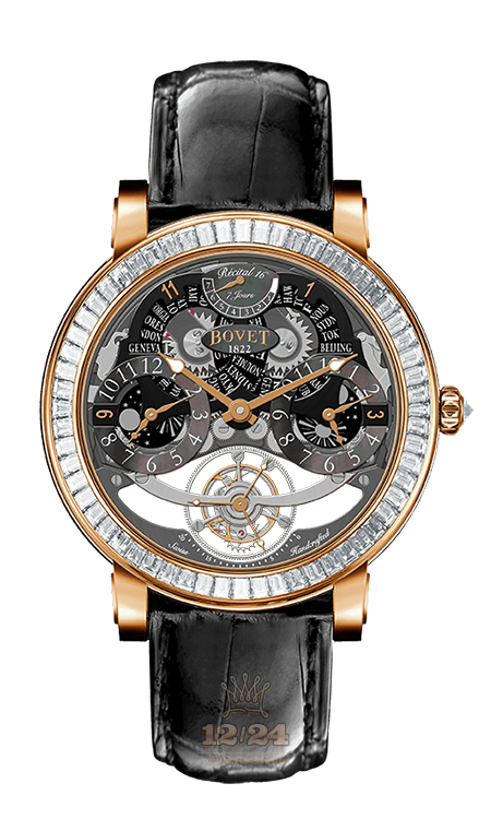 Bovet Dimier Watch R160003-SB1 46 mm Pink gold Case Black Dial
