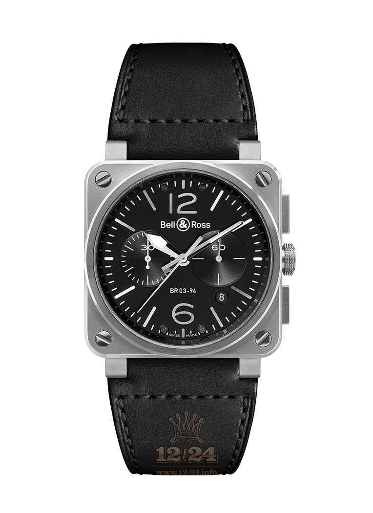 Bell & Ross Instruments Watch BR0394-BL-SI/SCA 42 mm Stainless steel Case Black Dial