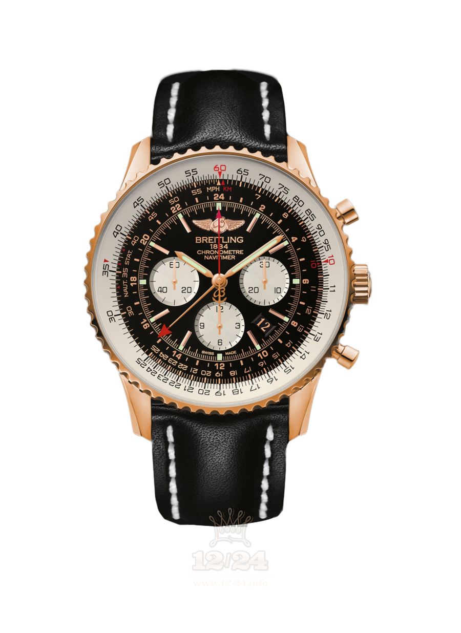 Breitling Navitimer Watch RB044121|BD30|441X|R20BA.1 48 mm Red gold Case Black Dial