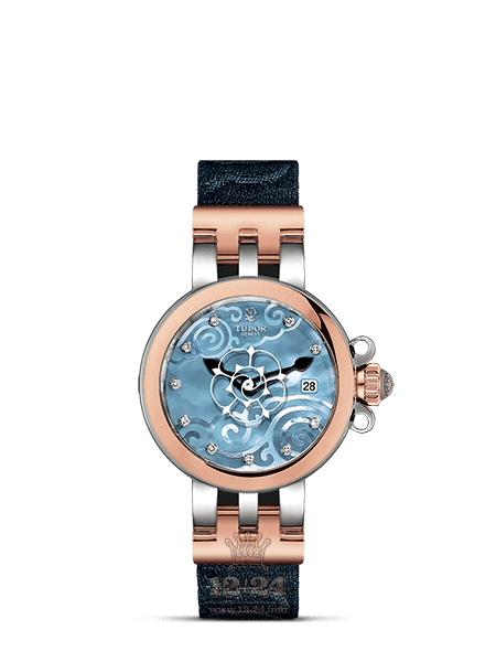 Tudor Clair De Rose Watch 35101-0011 26 mm Steel / Pink gold Case Blue Dark blue Dial