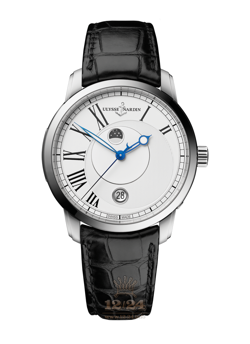Ulysse Nardin Classic Watch 8293-122-2/40 40 mm Stainless steel Case White Dial