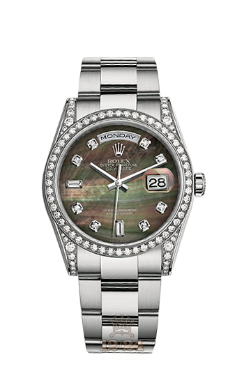 Rolex Day-Date Watch 118389-0057 36 mm White gold Case Black Dial