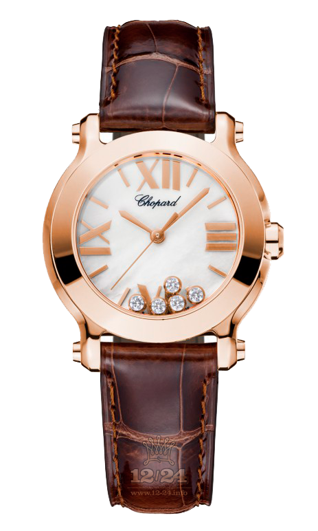 Chopard Happy Diamonds Watch 274189-5001 30 mm Pink gold Case White Dial