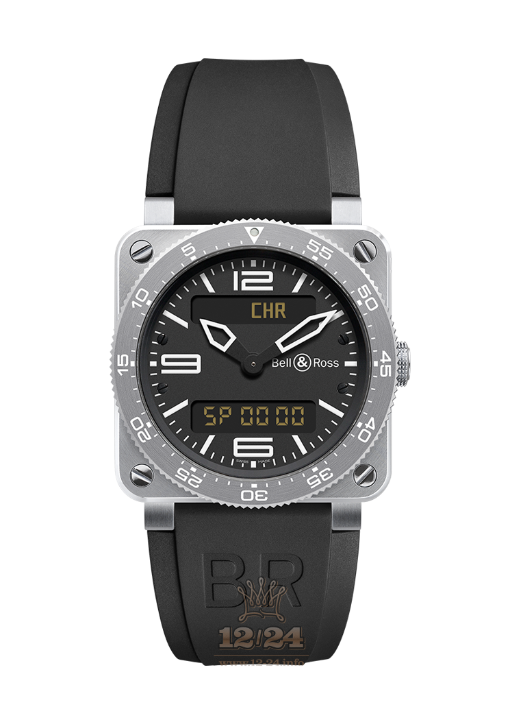 Bell & Ross Instruments Watch BR0392-AVIA-ST 42 mm Stainless steel PVD coating Case Black Dial
