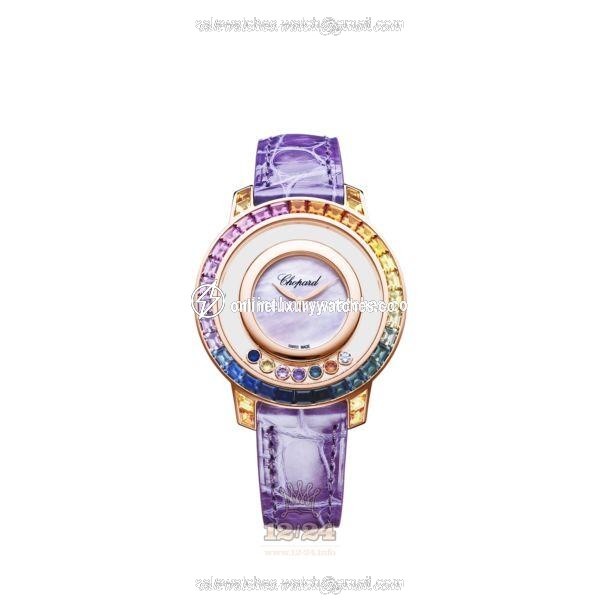 Chopard Happy Diamonds Watch 20A002-5901 35 mm Pink gold Case Pink Dial