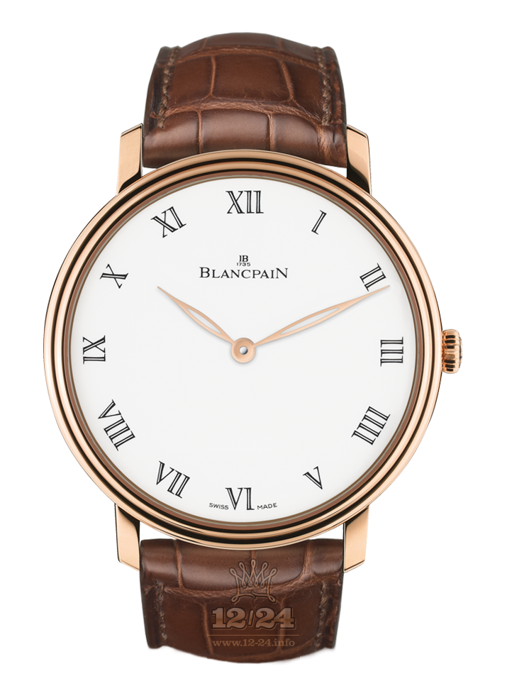 Blancpain Villeret Watch 6615-3631-55B 45 mm Red gold Case White Dial