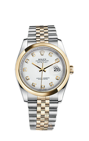 Rolex Datejust Watch 116203-0175 36 mm Steel / Yellow gold Case White Dial