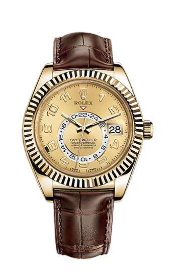 Rolex Sky-Dweller Watch 326138-0004 42 mm Yellow gold Case Golden Dial