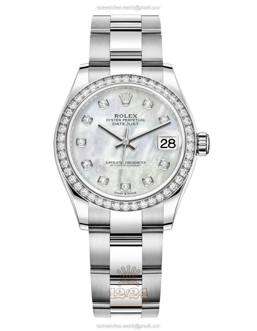 Rolex Datejust Watch 278384rbr-0007 31 mm Stainless steel White gold Case White Dial