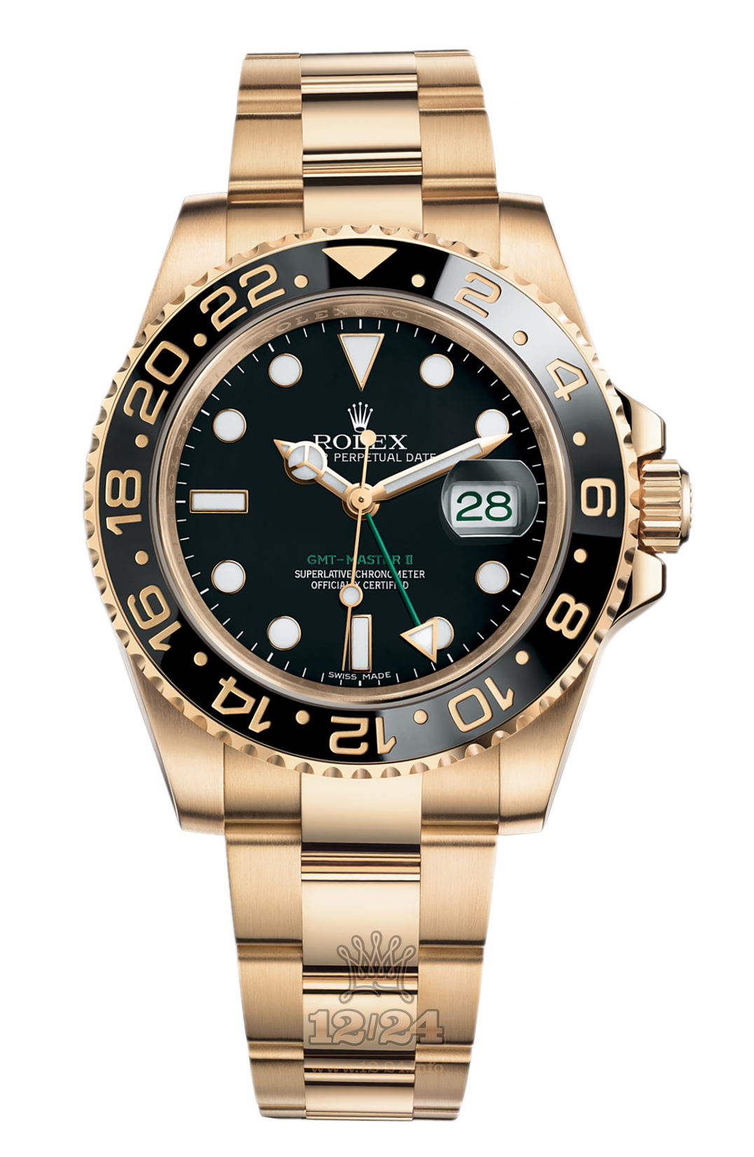 Rolex GMT-Master II Watch 116718ln-0001 40 mm Yellow gold Case Black Dial