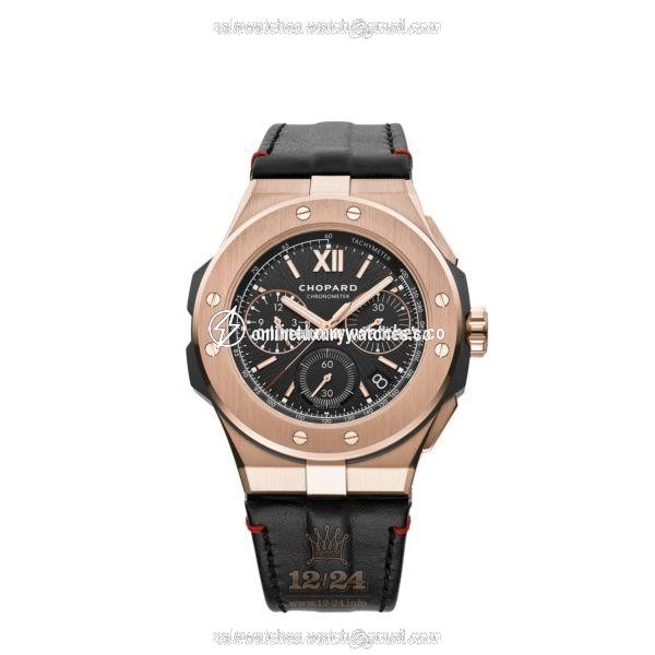Chopard Alpine Eagle Watch 295387-9001 44 mm Pink gold Titanium Case Black Dial