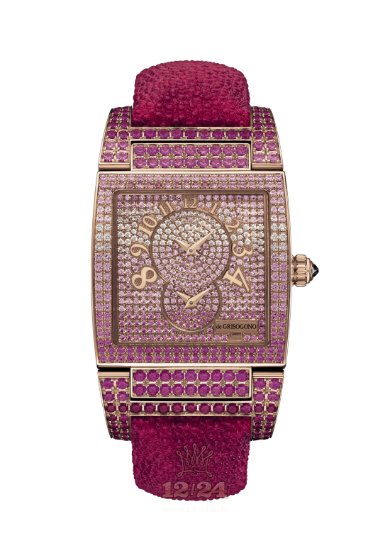 de Grisogono Uno Women Watch UW-DF-S32 Pink gold Case Silver Red Dial