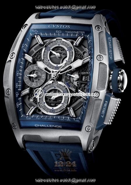 Cvstos Challenge Watch Challenge Chrono II Steel Blue 54 mm Stainless steel Titanium Case Gray Silver Dial