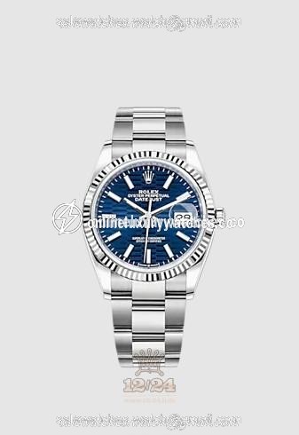 Rolex Datejust Watch 126234-0050 36 mm Stainless steel White gold Case Dark blue Dial