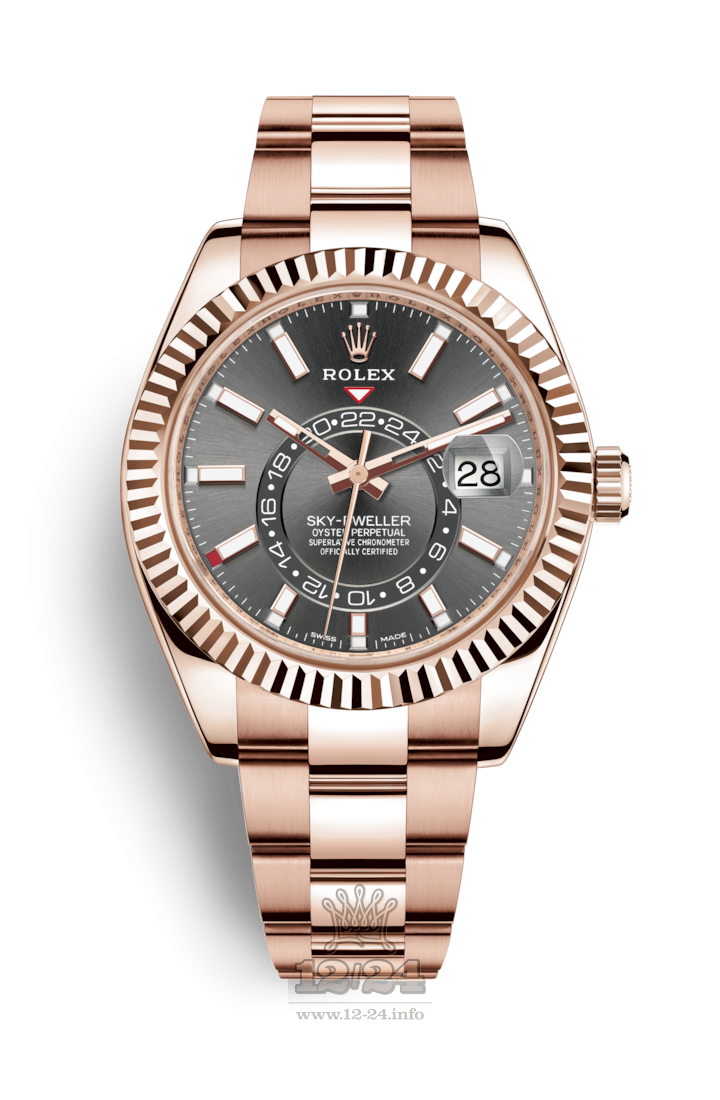 Rolex Sky-Dweller Watch 326935-0007 42 mm Pink gold Case Gray Dial