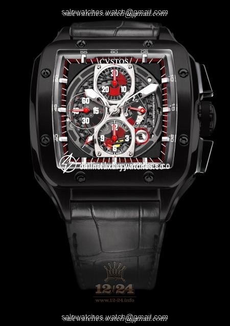 Cvstos Evosquare Watch Evosquare 45 Chrono Steel Black Stainless steel Titanium PVD coating Case Black Silver Dial
