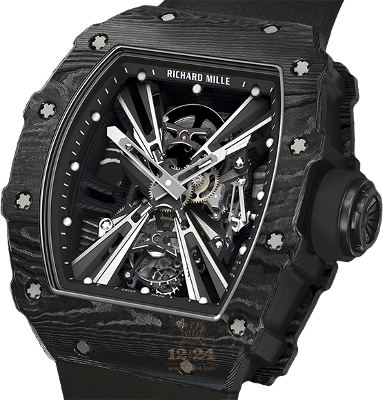 Richard Mille Men's Collection Watch RM 12-01 Tourbillon Black 48 mm Carbon Case