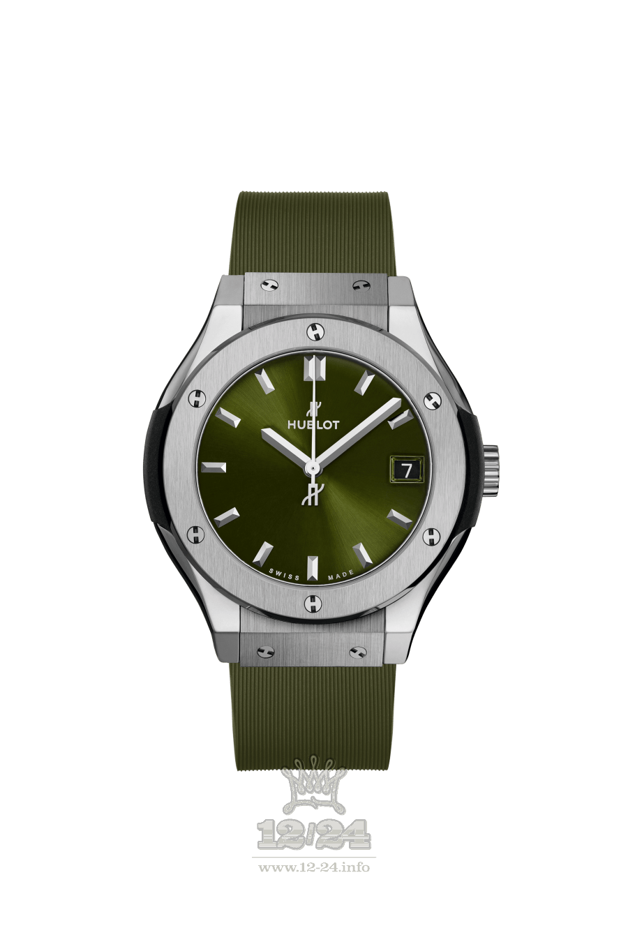Hublot Classic Fusion Watch 581.NX.8970.RX 33 mm Titanium Case Green Dial