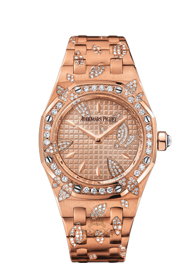 Audemars Piguet Royal Oak Watch 67616OR.ZZ.1234OR.01 33 mm Pink gold Case Golden Dial