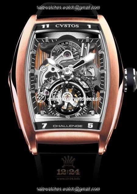 Cvstos Challenge Watch Tourbillon Yachting Club Rose Gold 5N 54 mm Pink gold Case Silver Dial