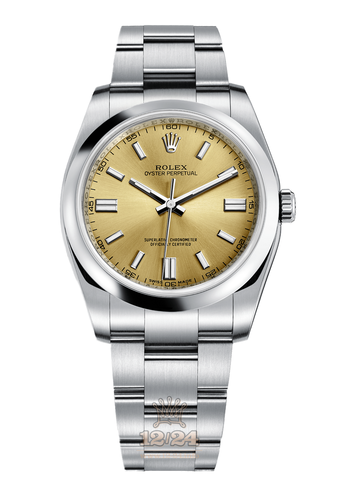 Rolex Oyster Perpetual Watch 116000-0011 36 mm Stainless steel Case Golden Dial
