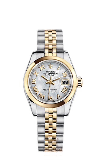 Rolex Lady-Datejust Watch 179163-0098 26 mm Steel / Yellow gold Case White Dial