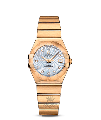 Omega Constellation Watch 123.50.27.20.55.002 27 mm Yellow gold Case White Blue Dial
