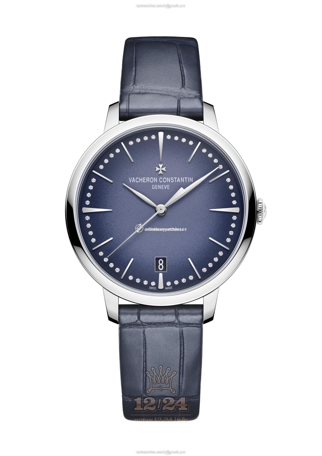Vacheron Constantin Patrimony Watch 4110U/000G-B906 36 mm White gold Case Dark blue Dial