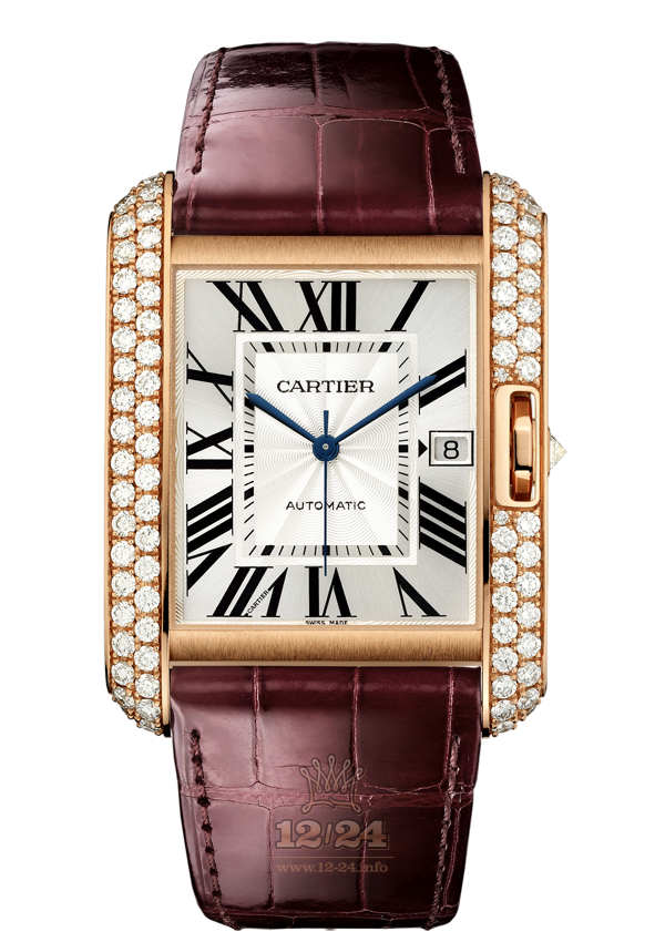 Cartier Tank Watch WT100021 47 mm Pink gold Case Silver Dial