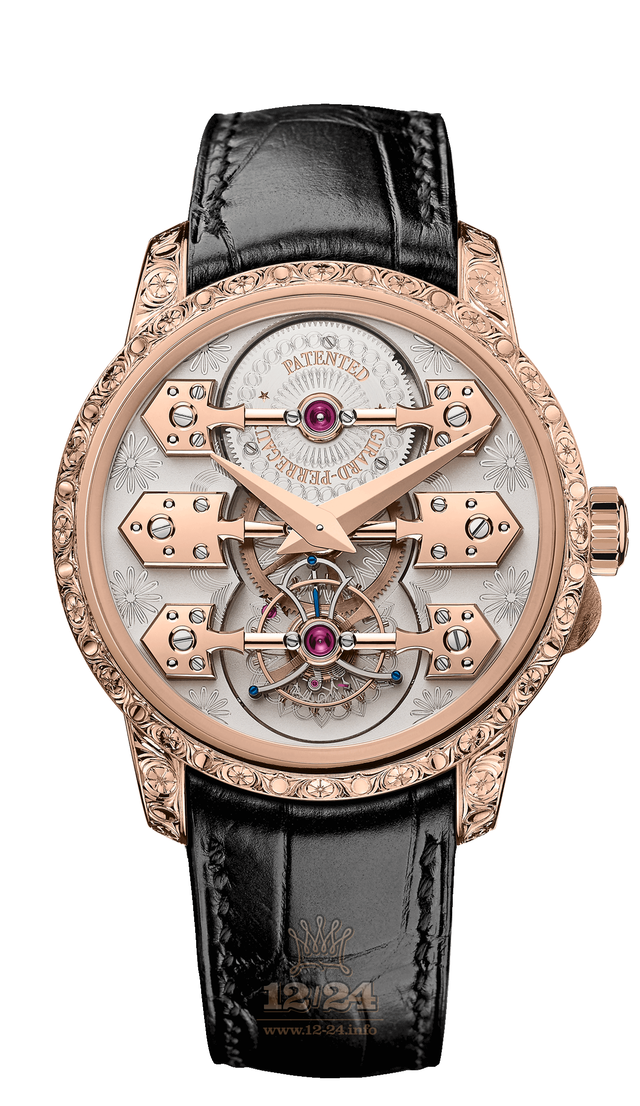 Girard Perregaux Bridges Watch 99276-52-000-BA6E 44 mm Pink gold Case Silver Dial