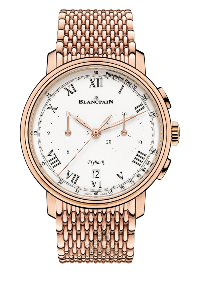 Blancpain Villeret Watch 6680F-3631-MMB 44 mm Red gold Case White Dial