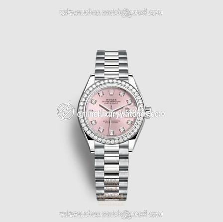 Rolex Lady-Datejust Watch 279139rbr-0005 28 mm White gold Case Pink Dial