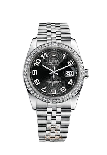 Rolex Datejust Watch 116244-0066 36 mm Steel / White gold Case Black Dial