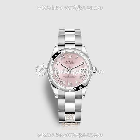 Rolex Datejust Watch 278344rbr-0021 31 mm Stainless steel White gold Case Pink Dial