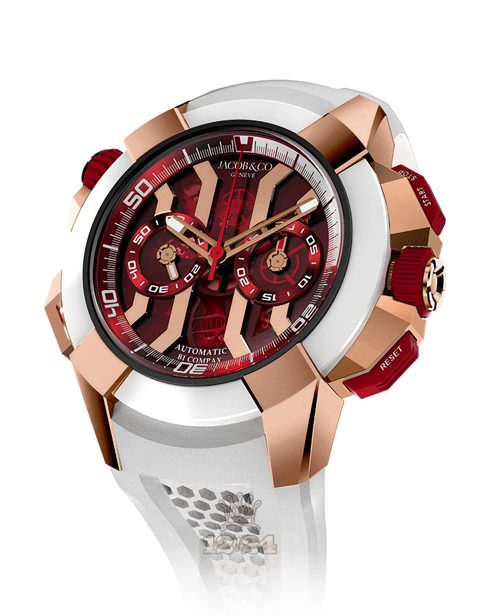Jacob & Co Gents Collection Watch EC313.42.PA.RR.F 47 mm Pink gold Ceramics Case Red Dial