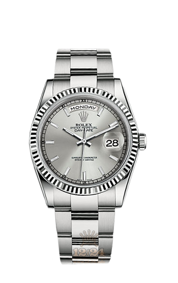 Rolex Day-Date Watch 118239-0124 36 mm White gold Case Silver Dial