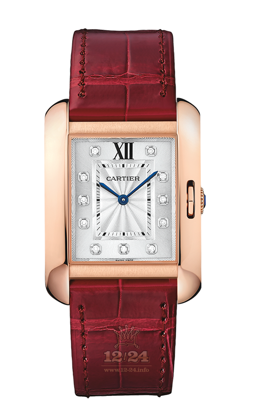 Cartier Tank Watch WJTA0009 35 mm Pink gold Case Silver Dial