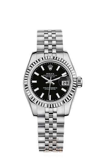 Rolex Lady-Datejust Watch 179174-0015 26 mm Steel / White gold Case Black Dial