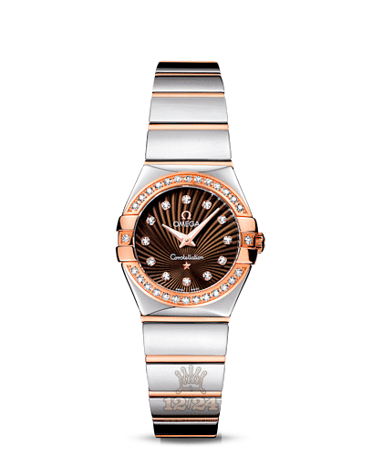 Omega Constellation Watch 123.25.24.60.63.002 24 mm Steel / Pink gold Case Brown (chocolate) Dial