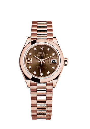 Rolex Datejust Watch 279165-0002 28 mm Pink gold Case Brown (chocolate) Dial