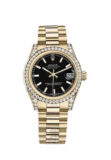 Rolex Datejust Watch 178158-0067 31 mm Yellow gold Case Black Dial