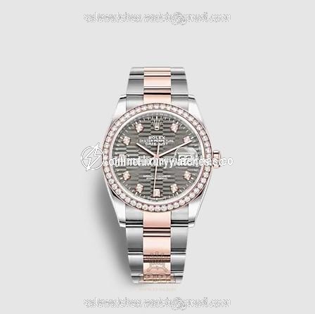 Rolex Datejust Watch 126281rbr-0030 36 mm Stainless steel Pink gold Case Gray Dial
